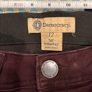 Democracy Rich Burgundy jeans. Ab technology